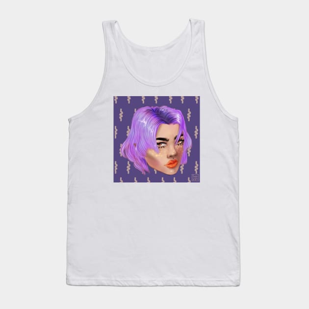 Purple hair don't care Tank Top by SosiCreatesArt